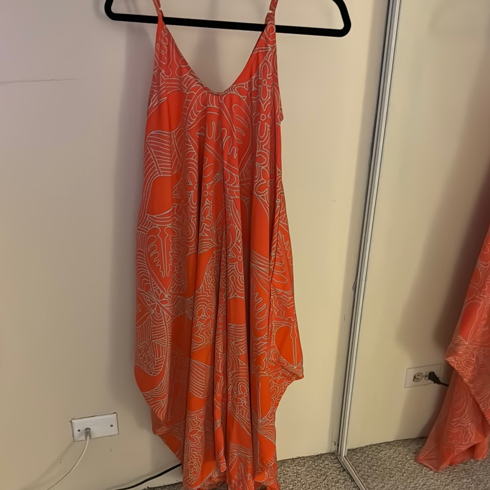 Orange Patterned Women's Dress